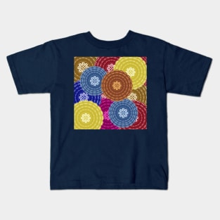 Japanese Chrysanthemums Flowers Pattern Kids T-Shirt